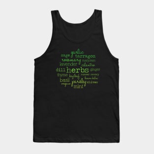 Garden Herbs Word Art Tank Top